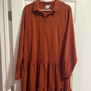Orange ICHI long-sleeved dress (Size L)